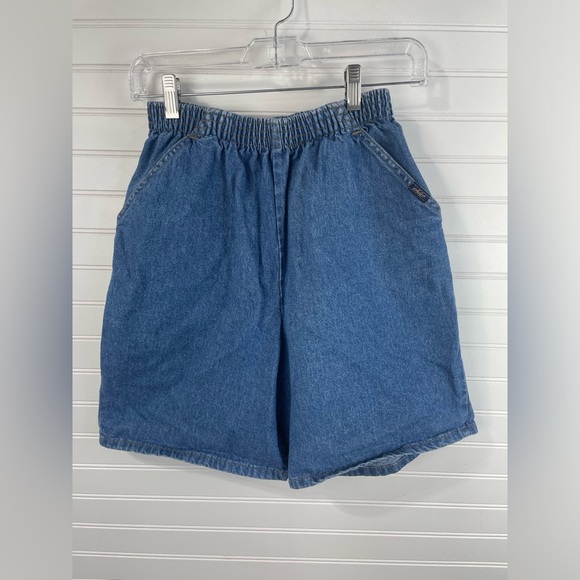 chic Pants - Chic Blue Vintage Denim Elastic Waist Jort-Like Jean Shorts 10 Average Women’s